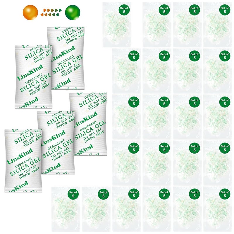 LinsKind Store 2 Gram [100 Packets] Food Grade Silica Gel Packets, Moisture Absorbers for Moisture Control - Protects Items from Moisture Damage - Image 1